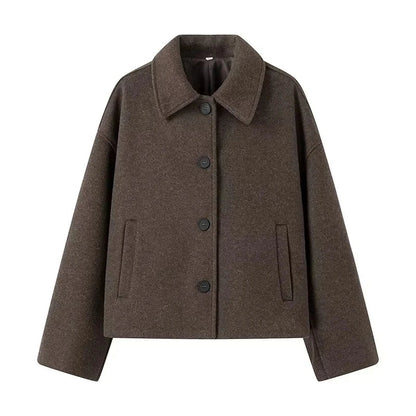 Veste Homme Grande Taille Marron Élégante Revers