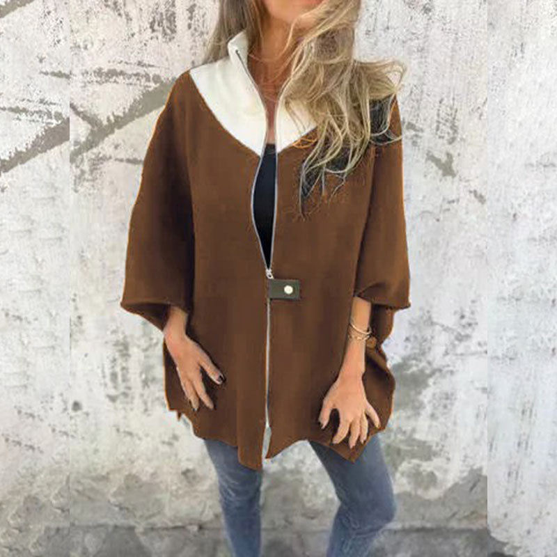 Manteau femme élégant bicolore design