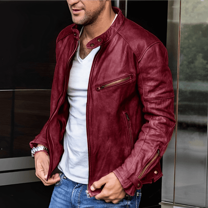 Blouson en cuir élégant pour homme au design moderne