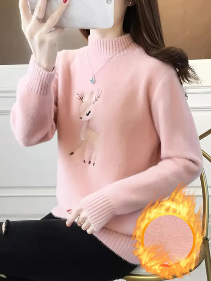 Pull en coton à col roulé doux