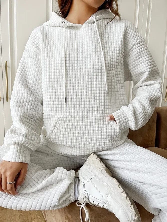 Kapuzenpullover Steppjacke Locker Fleece Kordelzug - IdealeKleiden
