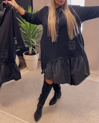 Robe à capuche manches longues femme