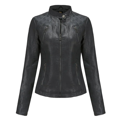 Veste en cuir élégante pour femme, stylée