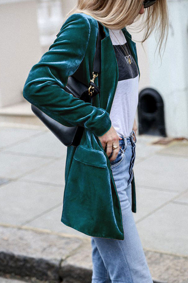 Blazer en velours tendance style streetwear