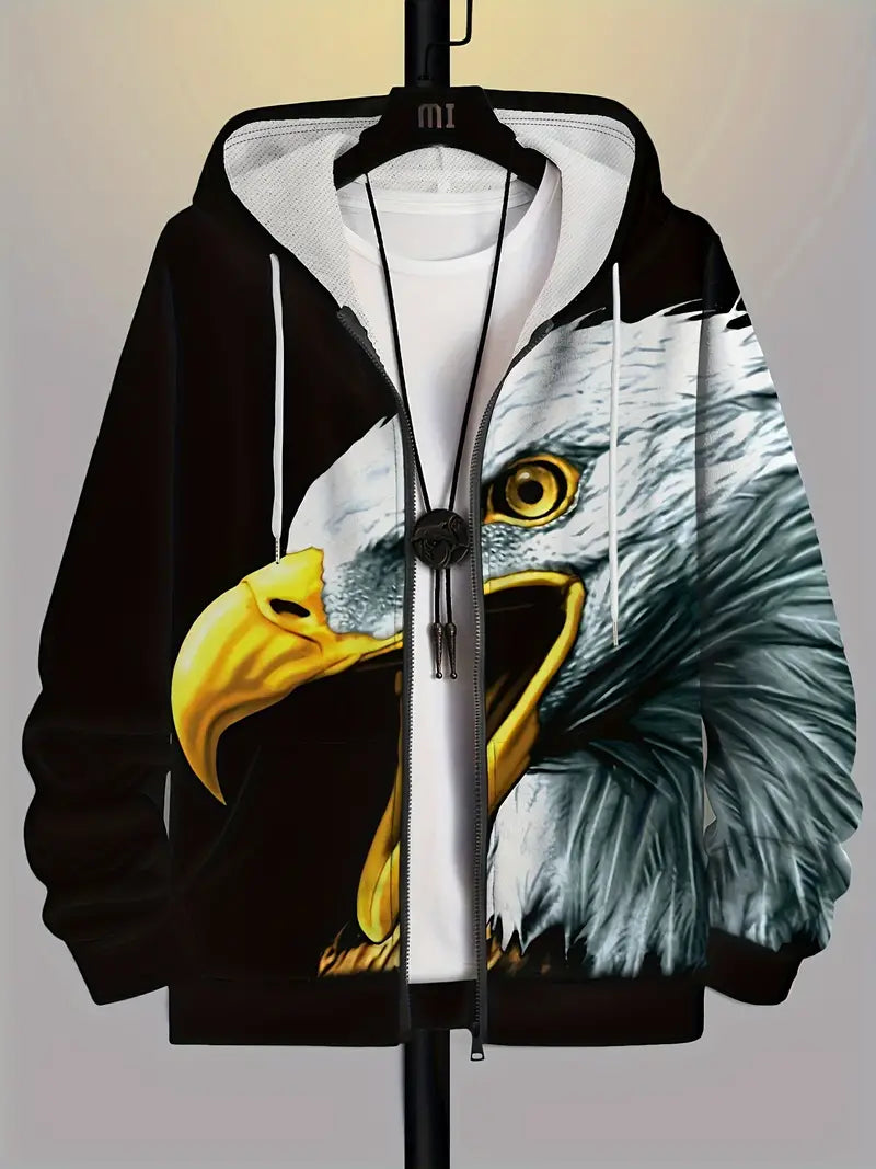 Herren Kapuzenpullover Adler Motiv Cool - IdealeKleiden