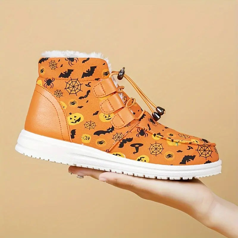Bottes d'hiver pour femmes Motif Halloween effrayant