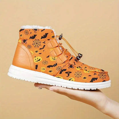 Bottes d'hiver pour femmes Motif Halloween effrayant