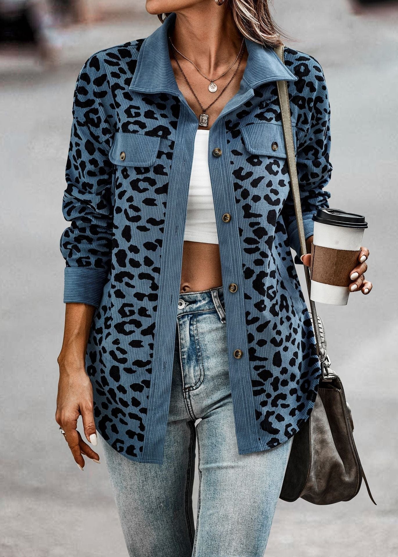 Veste Léopard Femme Printemps Tendance Haut de Gamme