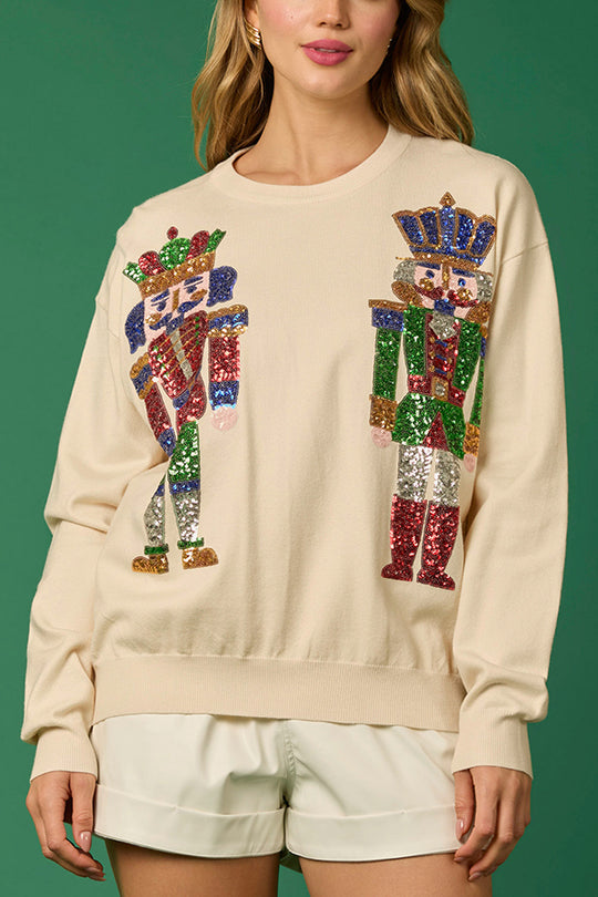 Pull Soldat de Noël Idée cadeau Festif Pailleté