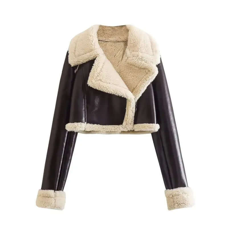 Veste polaire courte et chaude pour femmes