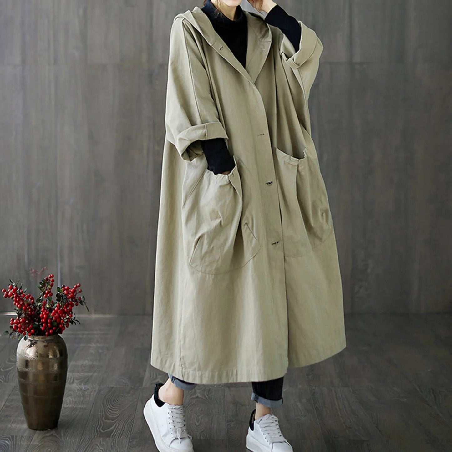 Manteau à capuche design décontracté