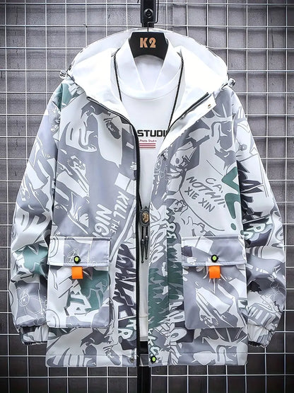 Coupe-vent stylé graffiti homme tendance