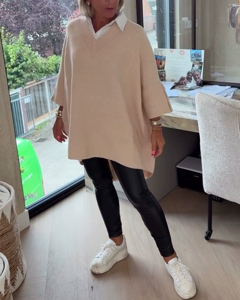 Robe Femme Col V Asymétrique Chic