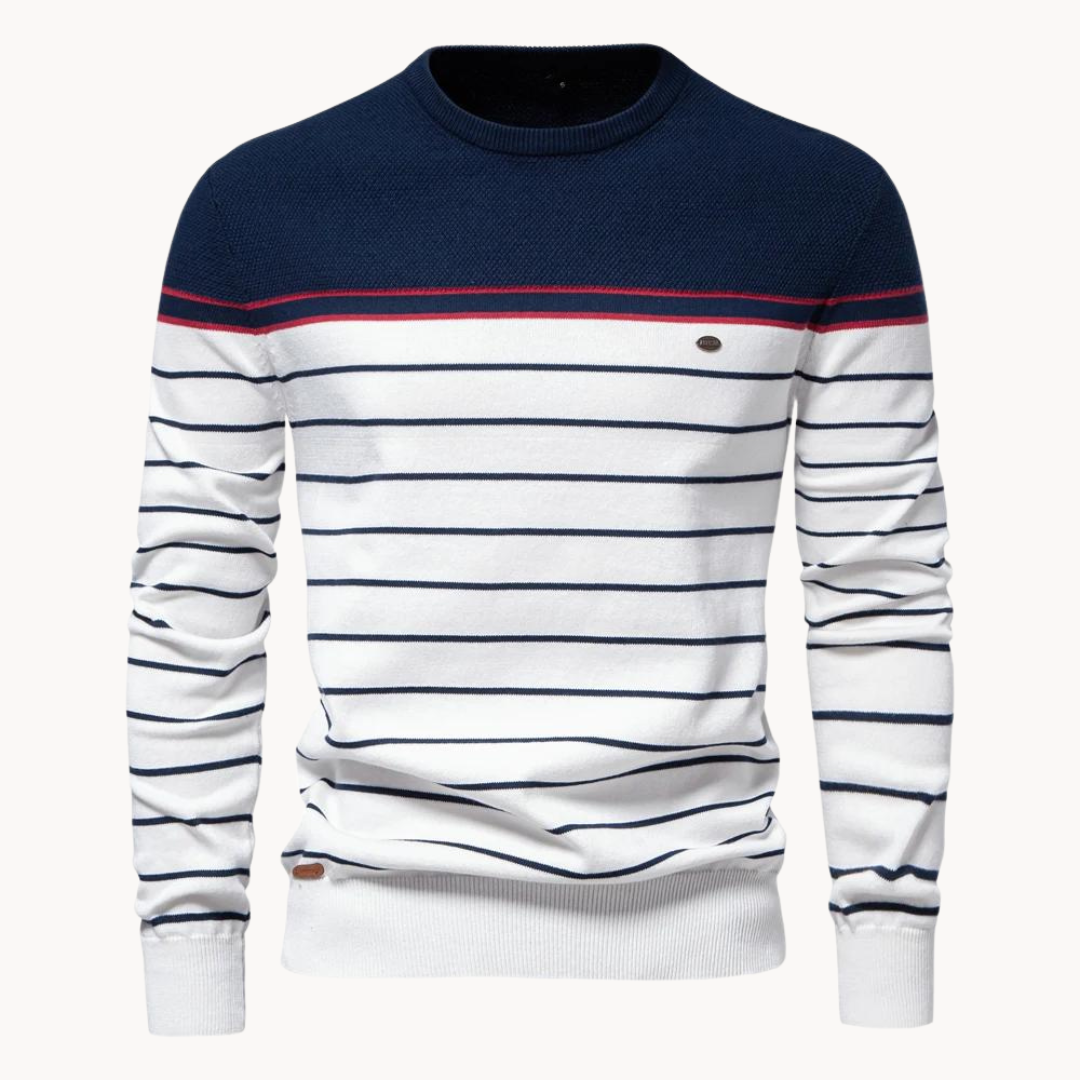 Streifenpullover Damen Baumwolle Modern - IdealeKleiden