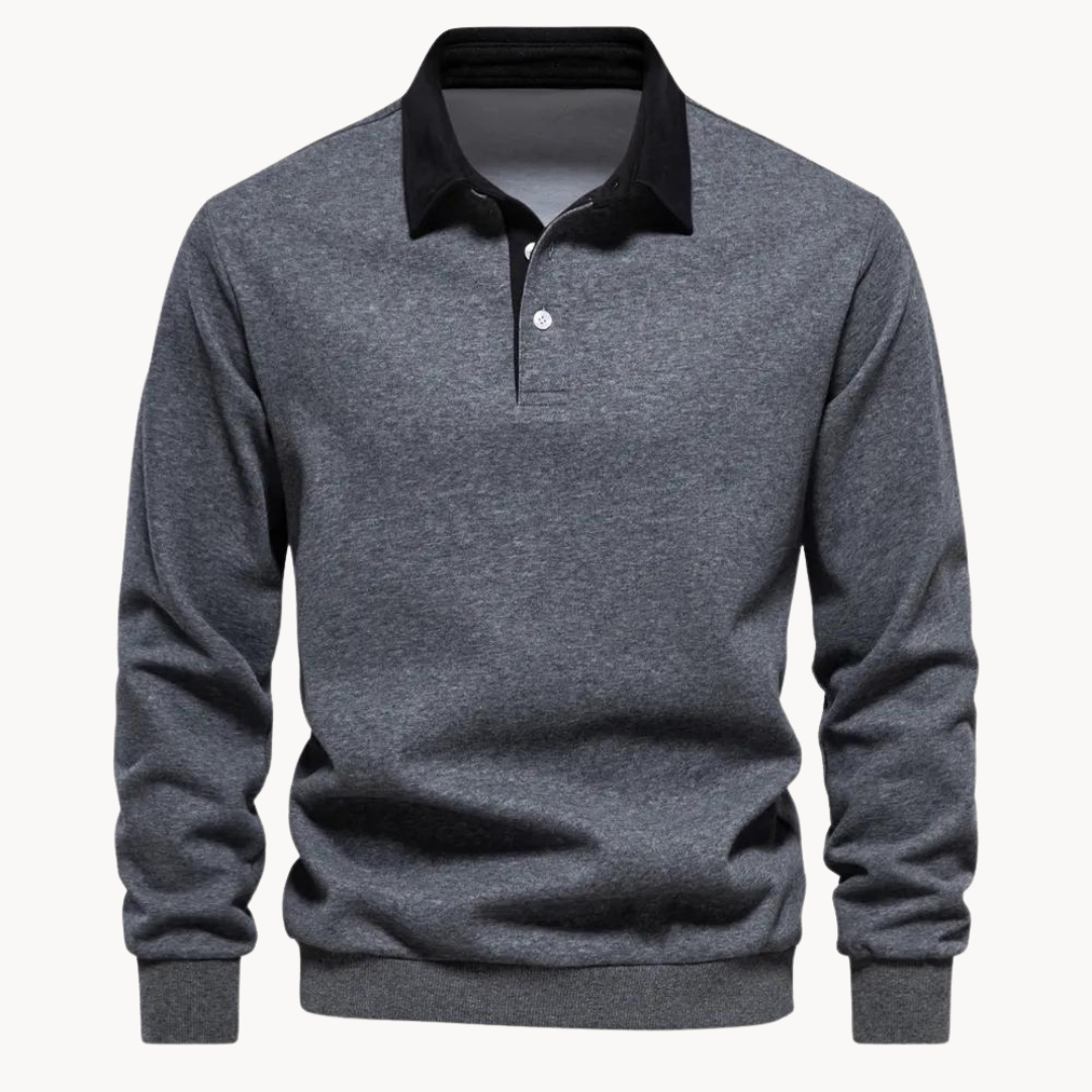 Polo-sweat-shirt confortable coupe décontractée