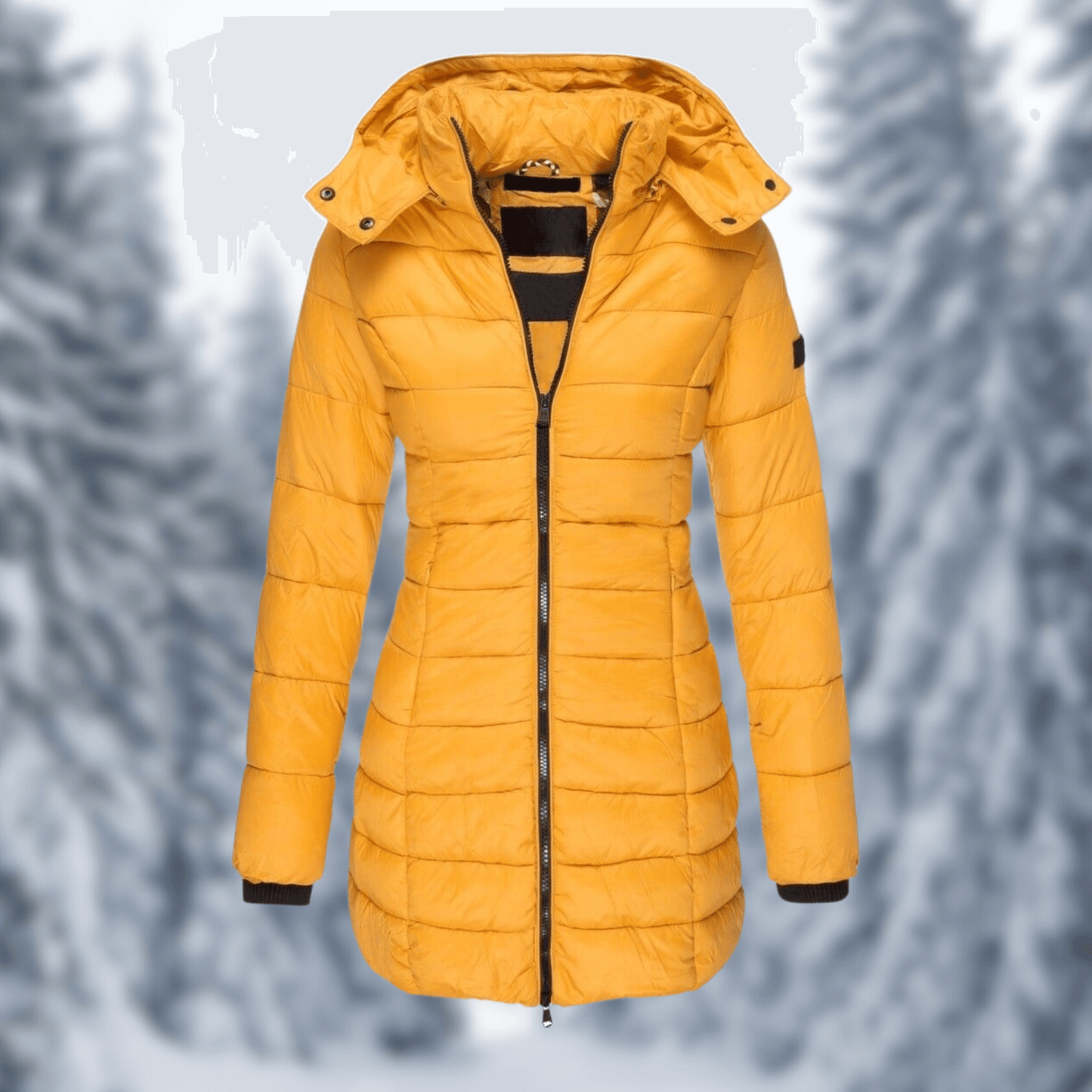 Manteau d'hiver femme mi-long capuche amovible