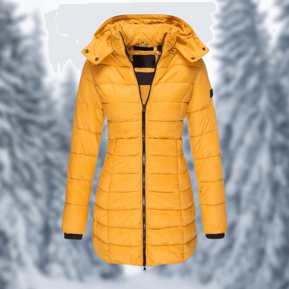 Manteau d'hiver femme mi-long capuche amovible