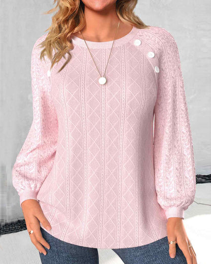 Sweat-shirt stylé unicolore à boutons