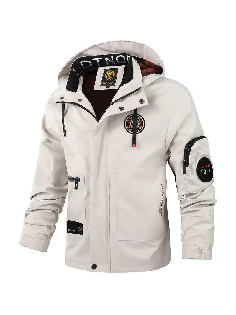 Veste de plein air pour homme Imperméable Coupe-vent Capuche