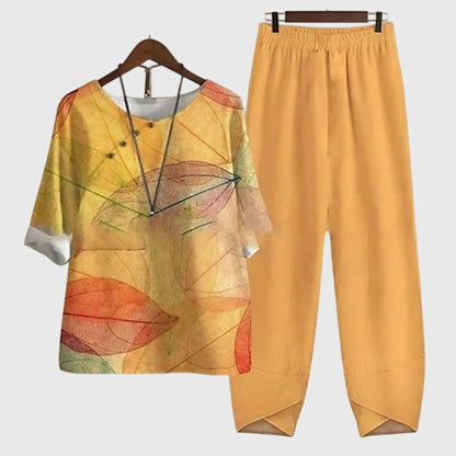 Ensemble deux pièces femme à motif floral été