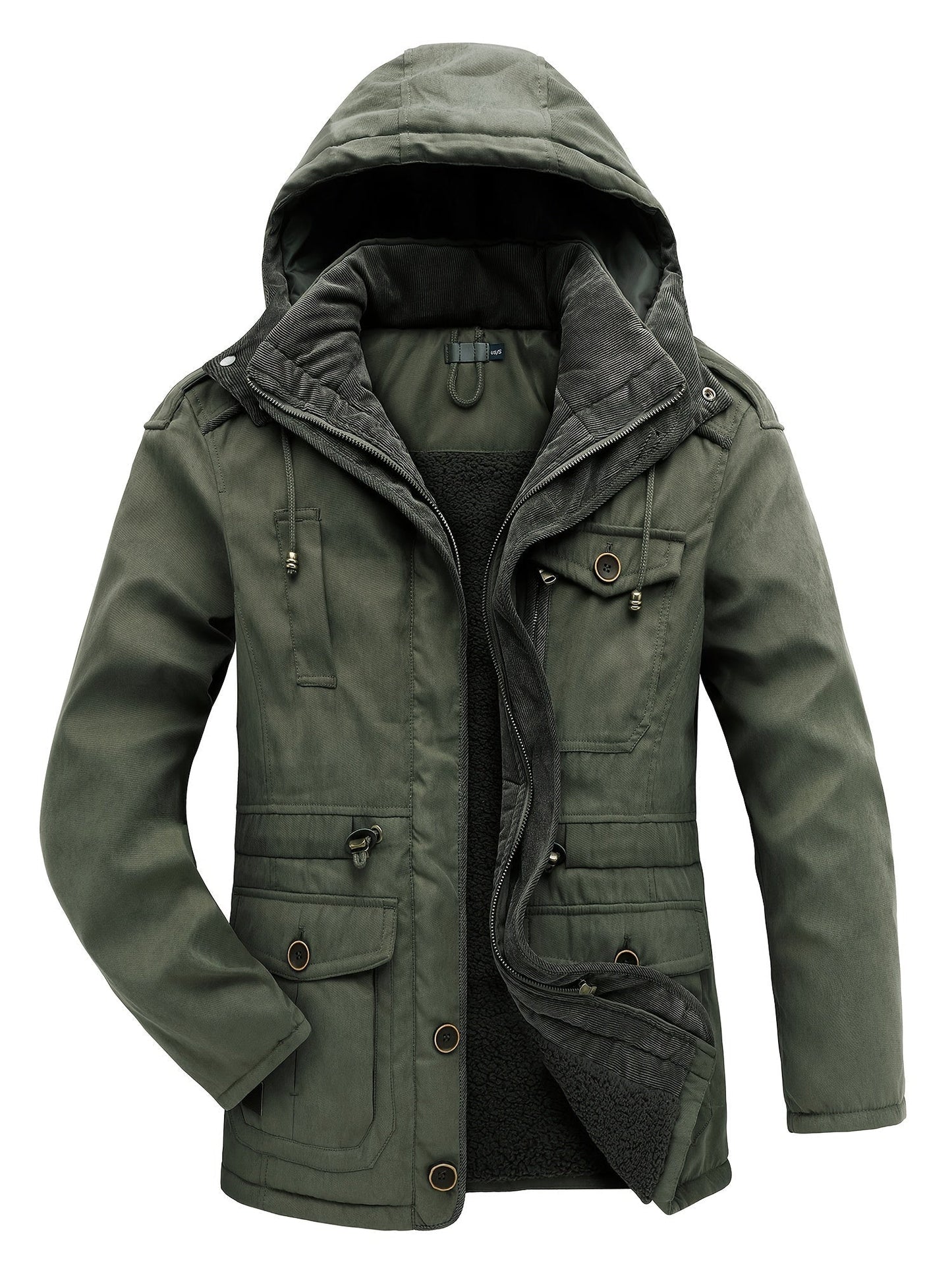 Blouson d'hiver homme chaud à capuche fonctionnel