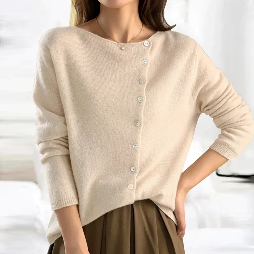 Cardigan douillet pour femme col rond