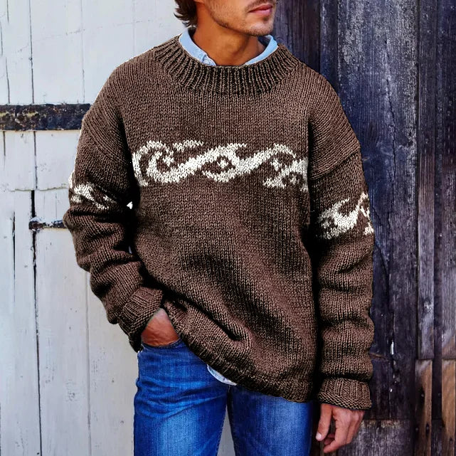 Pull en maille Surf pour hommes style marin