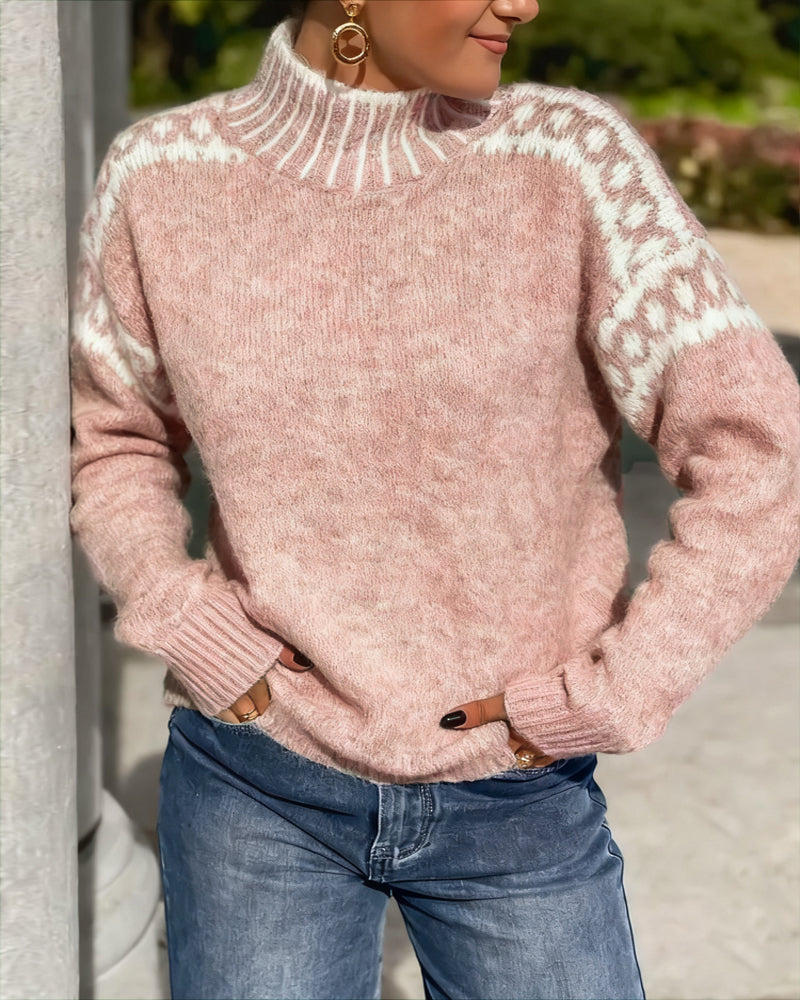 Chemisier tendance col montant motif