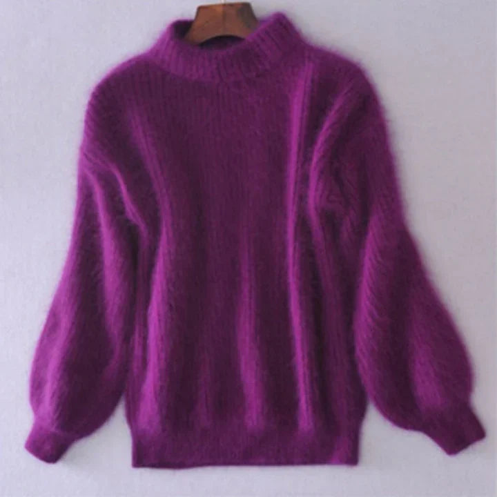 Pull col roulé doux femme mohair