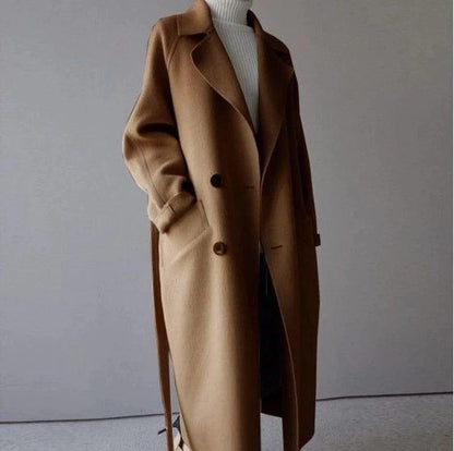 Long manteau en laine pour femme Design élégant