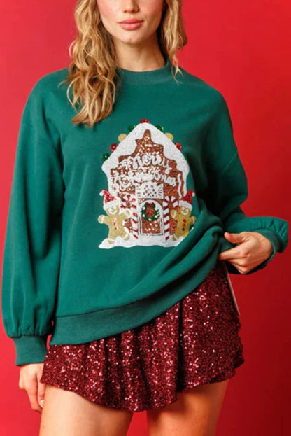 Noël Pain d'épices Pull Festif Paillettes