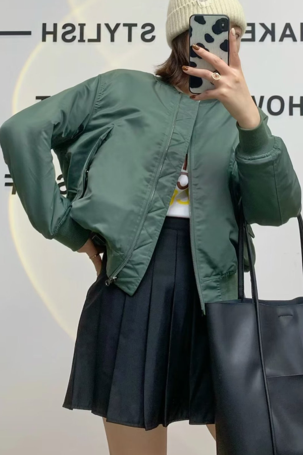 Blouson d'aviateur stylé Col montant épais Sportif