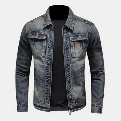Veste en jean ajustée tendance pour homme