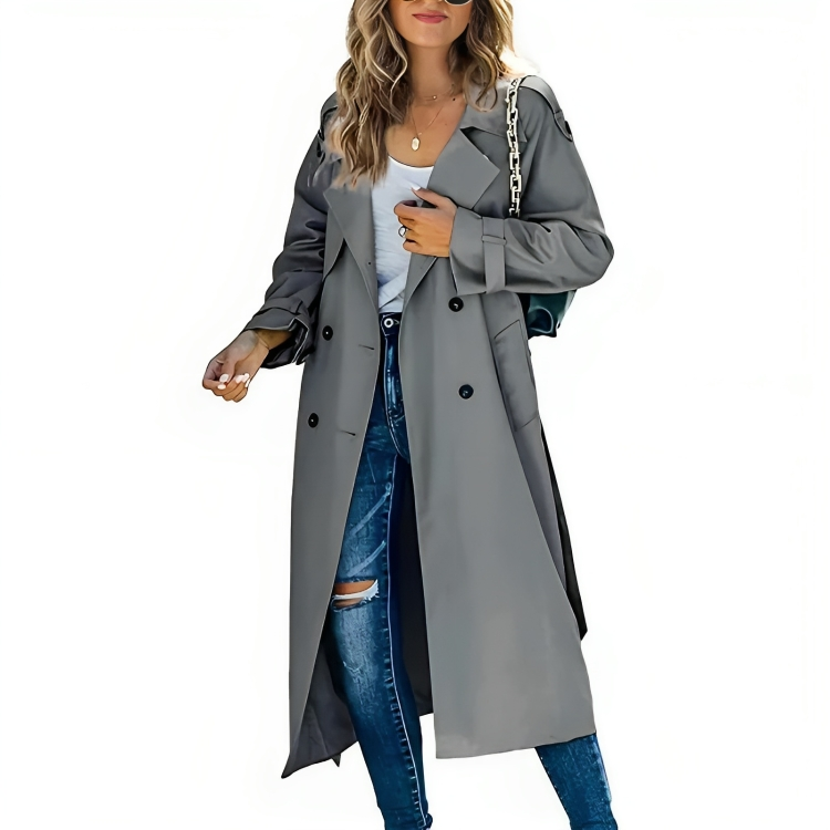 Trench-coat chic pour femme avec ceinture