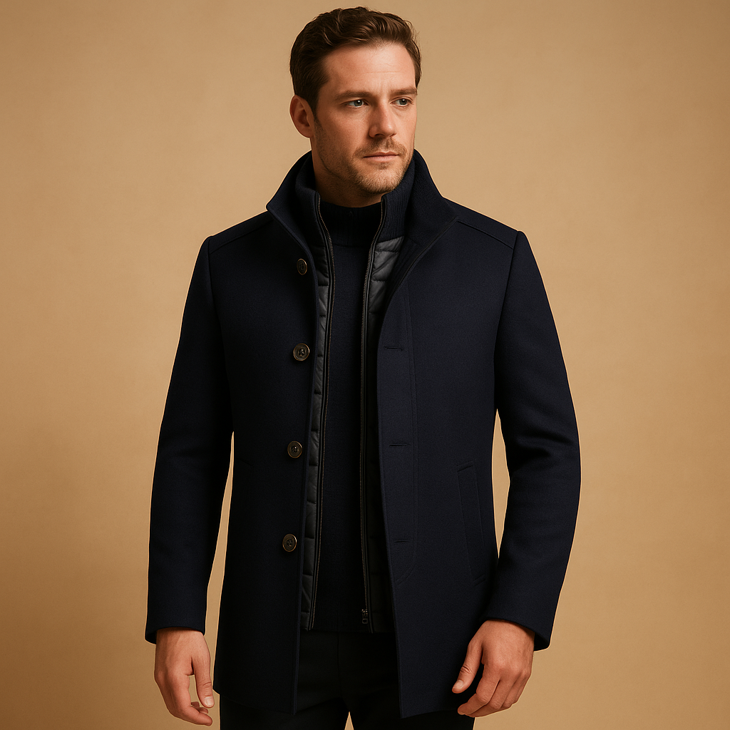 Manteau d'hiver homme coupe droite élégant