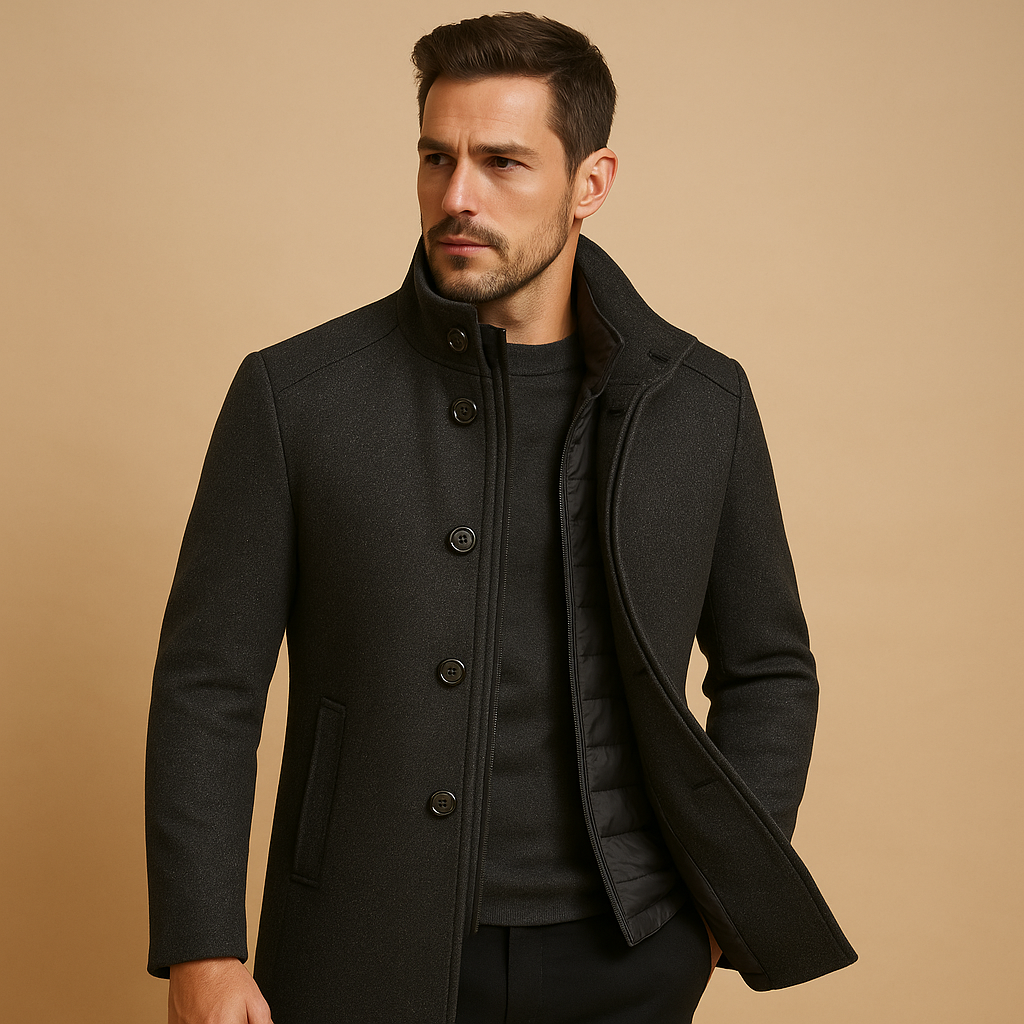 Manteau d'hiver homme coupe droite élégant