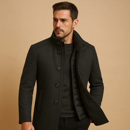 Manteau d'hiver homme coupe droite élégant