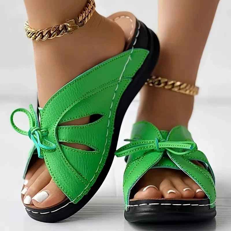 Élégantes sandales femme avec nœud décoratif