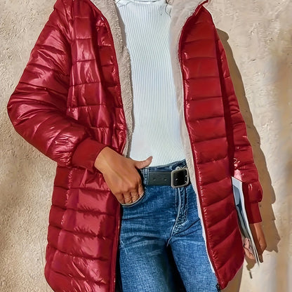 Blouson d'hiver doublé chaud avec fermeture éclair