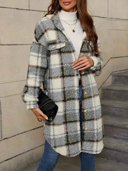 Trench-coat à carreaux doux pour femme