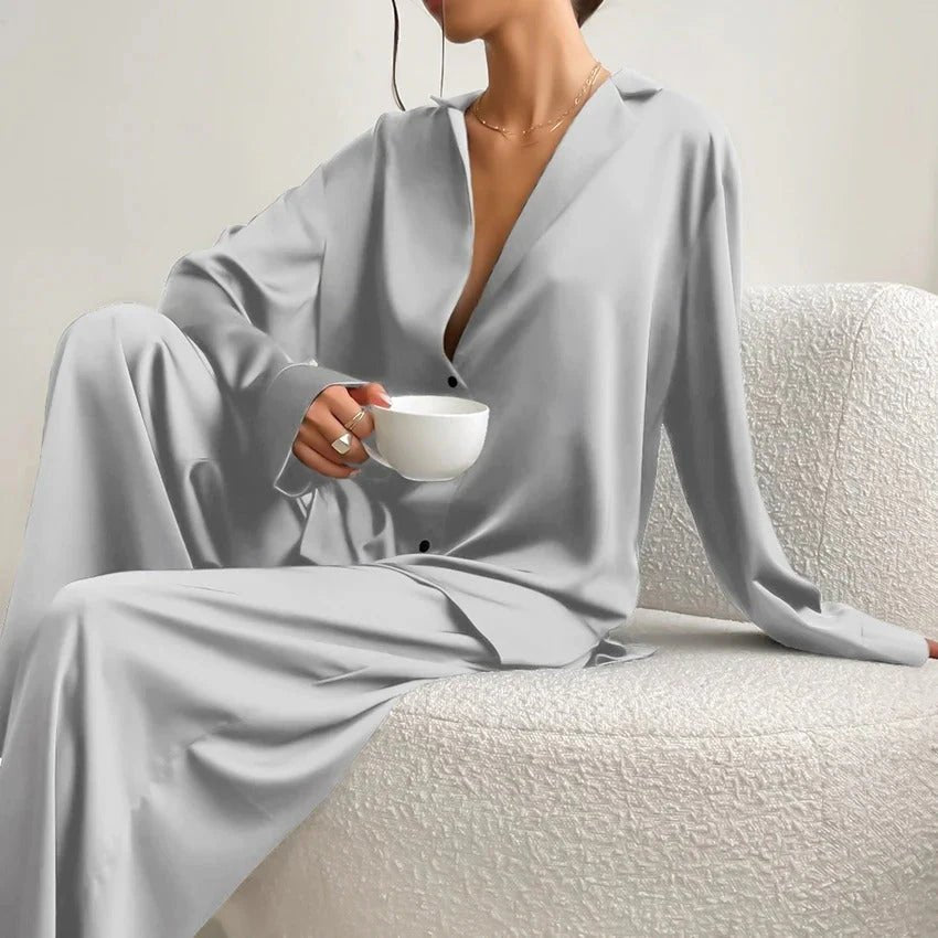 Ensemble loungewear femme chemisier et pantalon