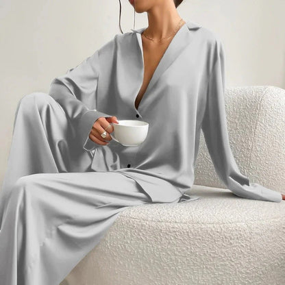 Ensemble loungewear femme chemisier et pantalon