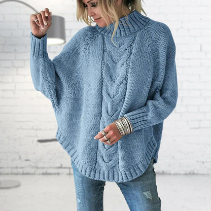 Damen Pullover Lang Großzügig Strick - IdealeKleiden