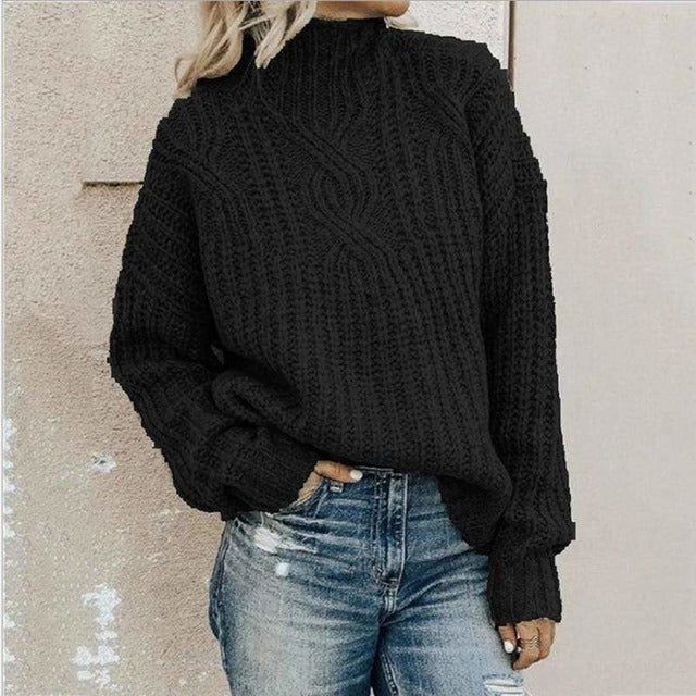 Pull pour femme style torsadé en maille d'hiver