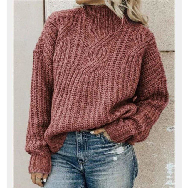Pull pour femme style torsadé en maille d'hiver