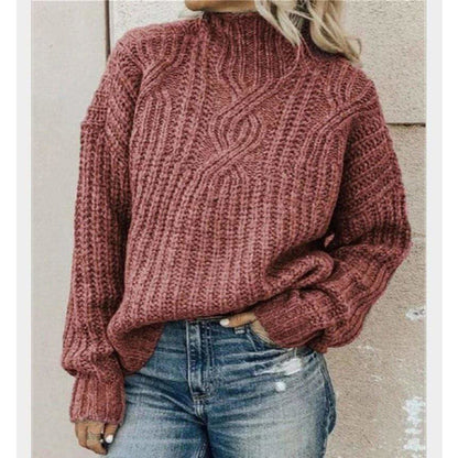 Pull pour femme style torsadé en maille d'hiver