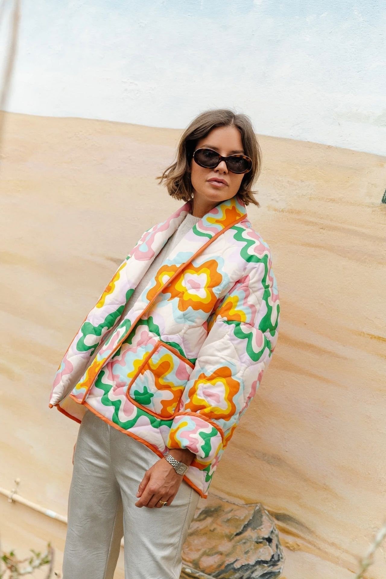 Personalisierte Steppjacke Modern Bedruckt - IdealeKleiden