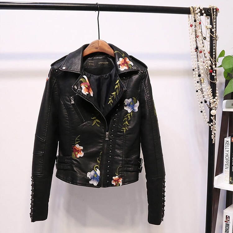 Blouson de motard stylé femme similicuir métallisé