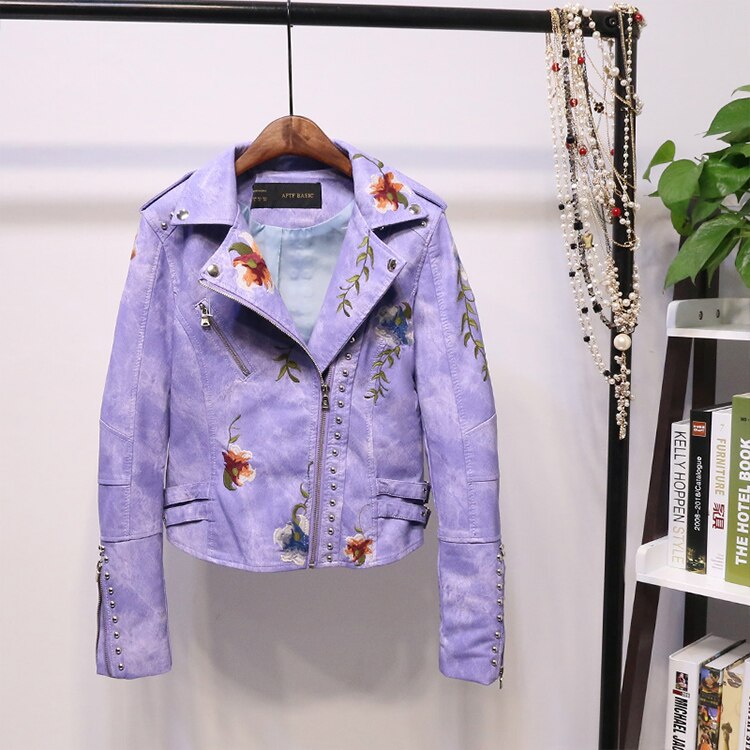 Blouson de motard stylé femme similicuir métallisé