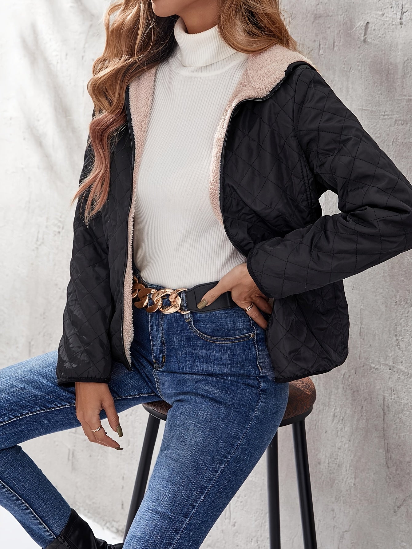 Warme Winterjacke Gepolstert mit Kapuze - IdealeKleiden